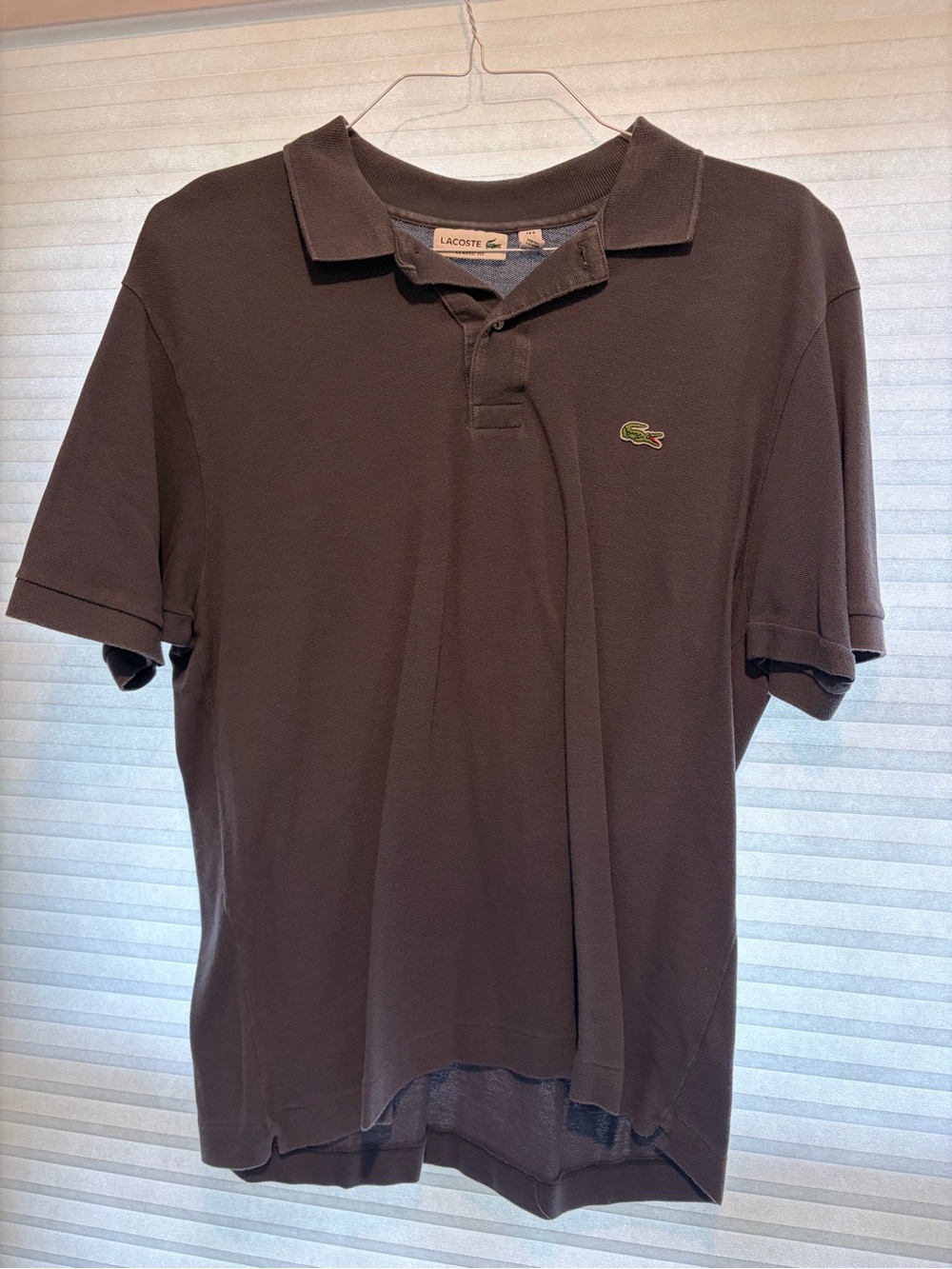Lacoste Men's Dark Brown Polo with Crocodile Logo